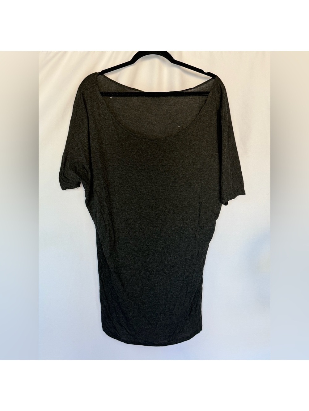 Oversized Stella Mcartney designer gray short sleeve distressed t shirt